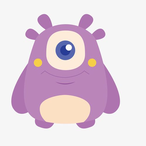 创意紫色独眼怪物设计