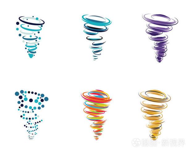 龙卷风标志符号矢量插图设计