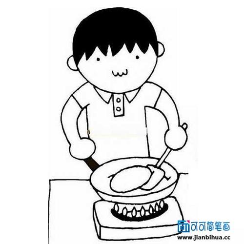爸妈做饭简笔画