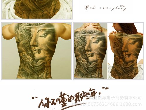 满背防水纹身贴持久佛主传统刺青大日如来现货批发跨境供应商家
