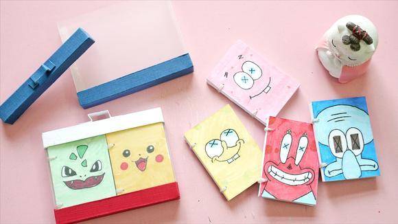 自己diy的迷你卡通小本子套盒,简单又好做,成品萌萌哒!