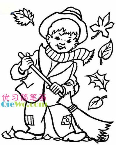 关于秋天的人物简笔画