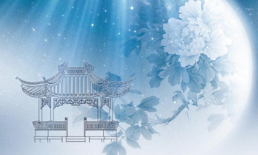 视频素材 舞台背景 中国风背景 牡丹亭月光亭亭子led 来自视频原始