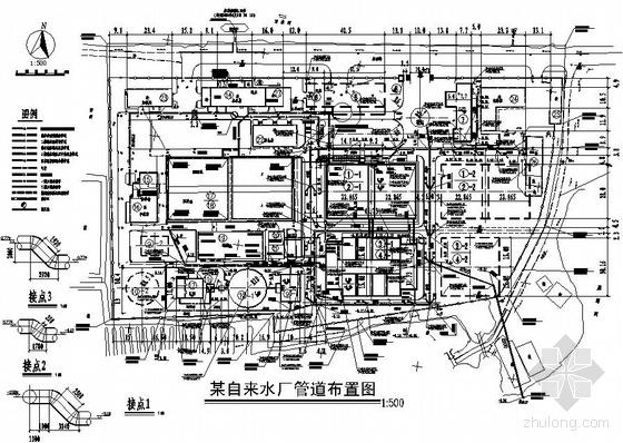 某自来水厂管道布置图纸