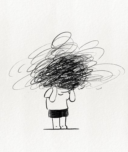 超简单简笔画教程:思绪乱如麻_简笔画_教程_手帐_手绘