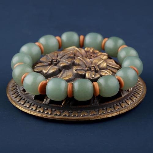 五德玉器|和田玉且末蓝手串·青儒(男士款)青溪(女士款)