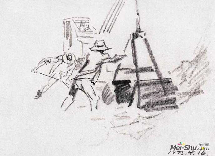 劳动速写之二赵延年素描作品欣赏