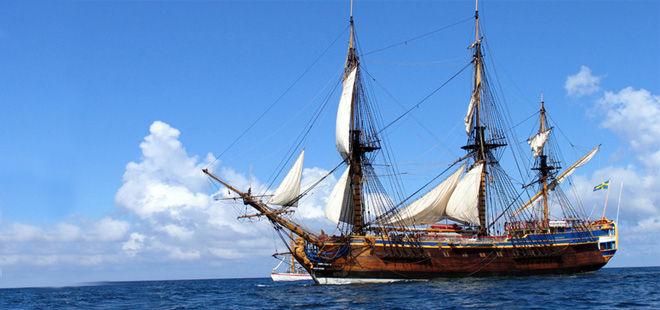 哥德堡号仿古船的路程