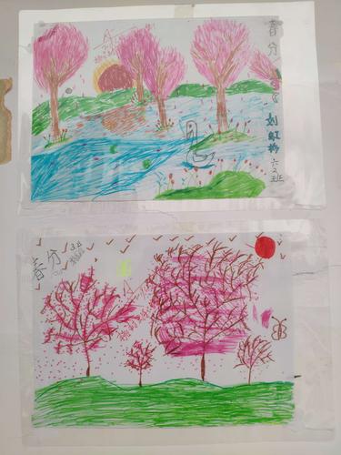 同时,我们常规美术课的学生,画出了不一样的《春分》节气内容.