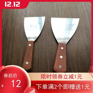 斜口铲木柄铲不锈钢三角铲刀巧克力刮刀烧烤煎铁板烧牛排铲料理铲