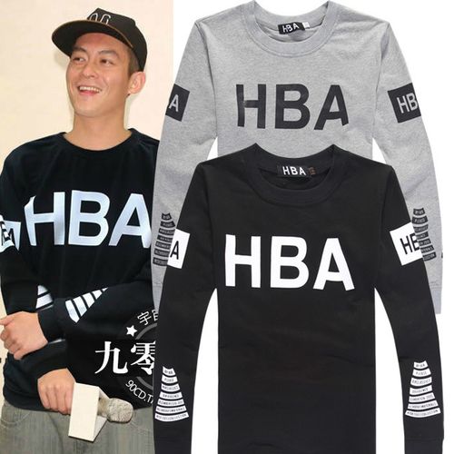 新款秋冬男装陈冠希潮牌hood by air hba箭靶套头长袖