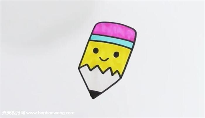 可爱铅笔卡通简笔画怎么画