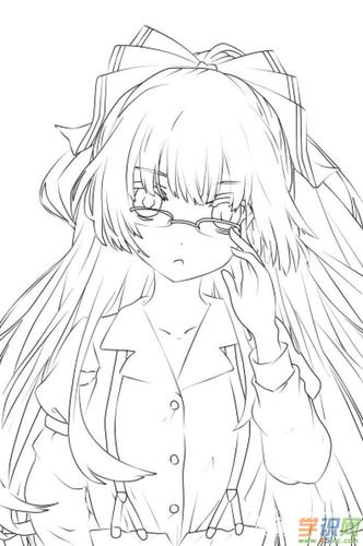 动漫少女素描画法图片