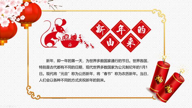 鼠年新春习俗诗词祝福语ppt模板