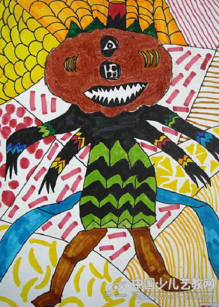 儿童画-设计小怪物-《少儿画苑》第20届国际少儿书画