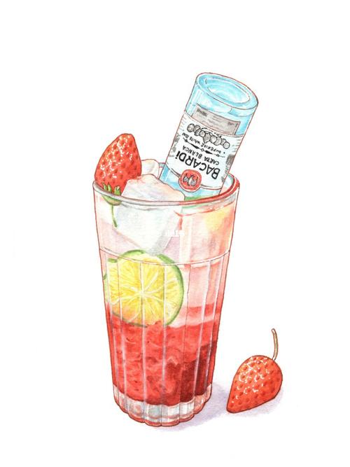 炎炎夏日,今天来一杯属于夏天的快乐水,颜值超高的草莓91莫吉托饮品