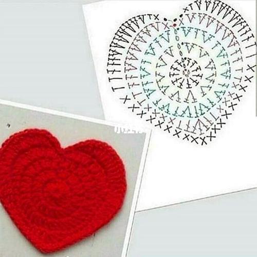 各种心形钩织图解_钩织_钩针_instagram_钩针_兴趣爱好_手工