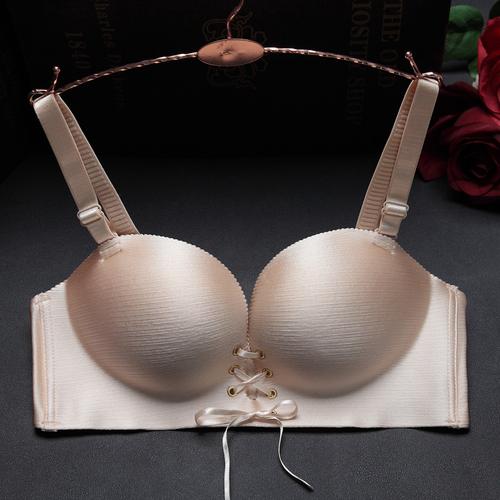 拉逼lb绑带一片式无痕内衣无钢圈文胸聚拢薄模杯性感拉丝女士胸罩