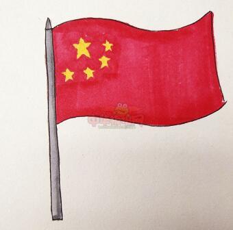 国庆节到了,飞舞的国旗怎么画,国旗的画法