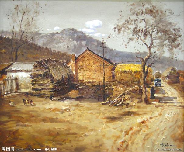 乡村风景色彩画舂