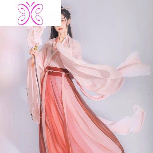 桃花记汉服学生女装刺绣交领襦裙大袖齐腰套装飘逸古风yuansu