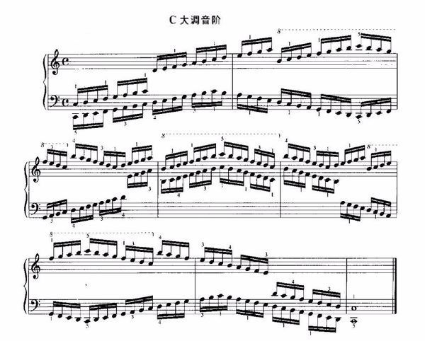 谁有高清的c大调音阶五线谱图