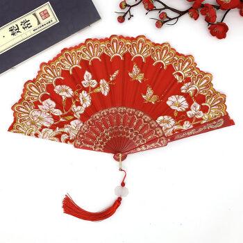 楚歌质优品夕颜中国风古风扇子旗袍扇子女士折扇舞蹈扇女士扇网红扇