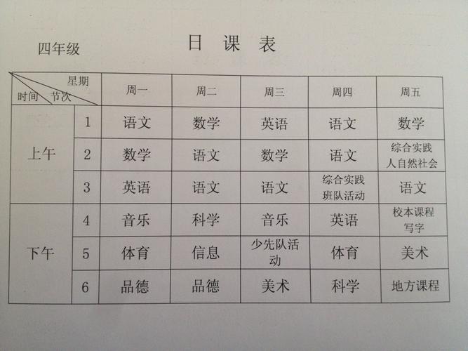 小学4年级奥数补课班课表