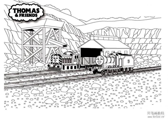停止的小火车托马斯简笔画