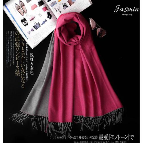 撞色双面超长 保暖巾 j6011 面料:30%wool【羊毛】 30%viscose【人造