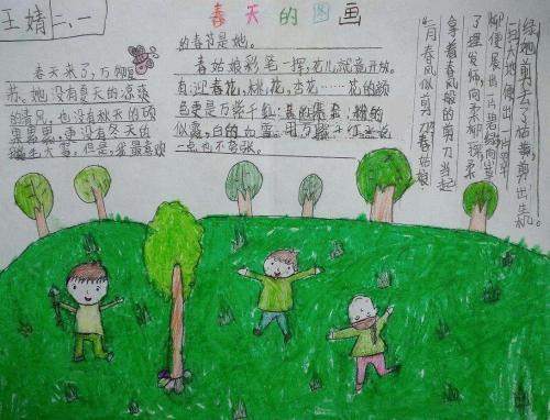 画关于春天公园的手抄报 颐和园的手抄报
