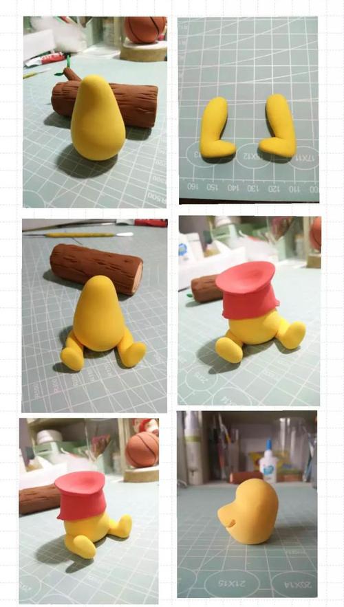 胖嘟嘟的维尼小熊粘土玩偶