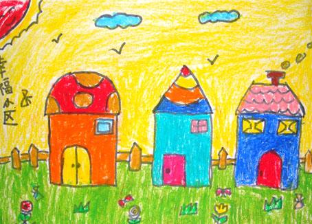 这是一幅关于春天的儿童画,整幅画设计比较简单,色彩绚丽,不错.