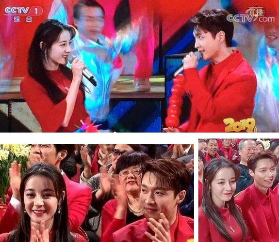 迪丽热巴这套浅蓝圆领衫搭配要火,和张艺兴的情侣外套