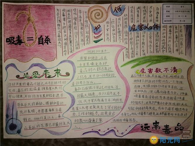 阳光大学生网 文学 作文小报 手抄报 禁毒手抄报 禁毒为内容的手抄报