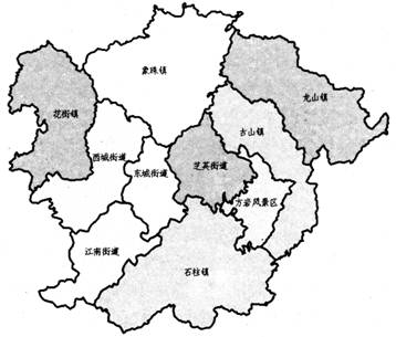 2000年,永康市管辖15个镇,7个乡.