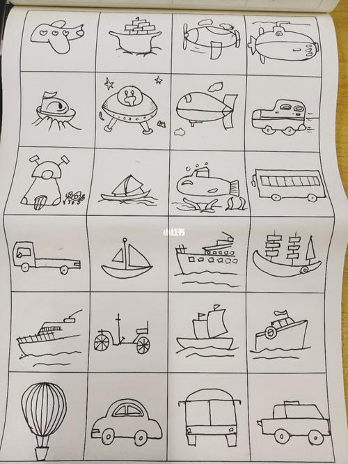 交通工具简笔画_简笔画_文化_绘画