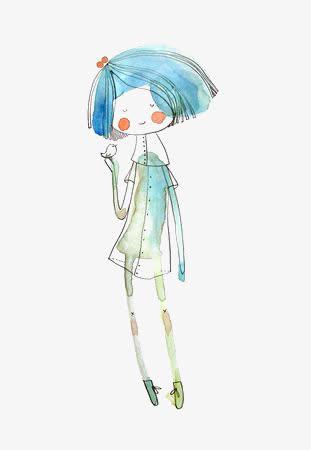 水彩女孩