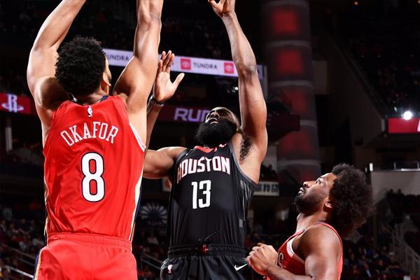 兰德尔,米罗蒂奇,摩尔和佩顿都缺阵,鹈鹕仍客场121-116力克火箭