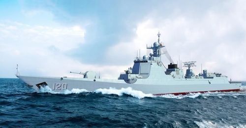 中国海军052d型驱逐舰横在了美国军舰和台湾岛之间!印