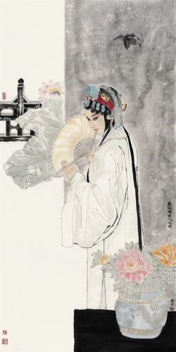 十幅水墨戏曲人物,风情万种!_微国画_零二七艺考