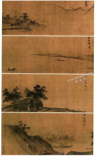 宋代夏圭《山水十二景图》古画高清大图