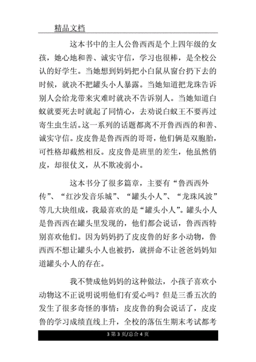 《鲁西西传》读书笔记.doc 4页