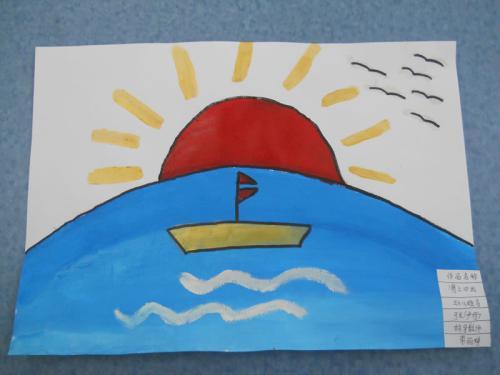 海上日出手抄报简笔画