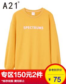 a21以纯女装2018秋季新款弹力时尚卫衣女宽松圆领落肩长袖卫衣衫学生