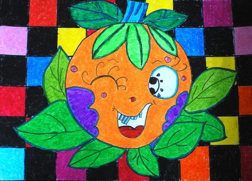 笑脸水果/少儿绘画作品/儿童画/网络美术馆_中国少儿