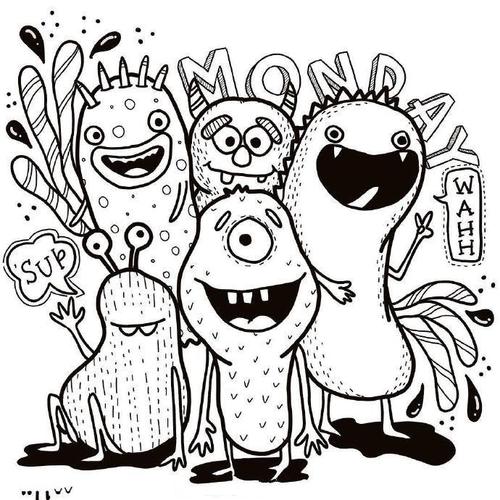 一组简单涂鸦图案大全,创意十足的简笔画图片