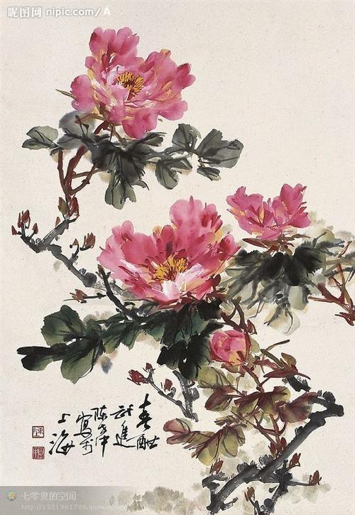 国画==牡丹百图【22】(写意牡丹竖幅 8)