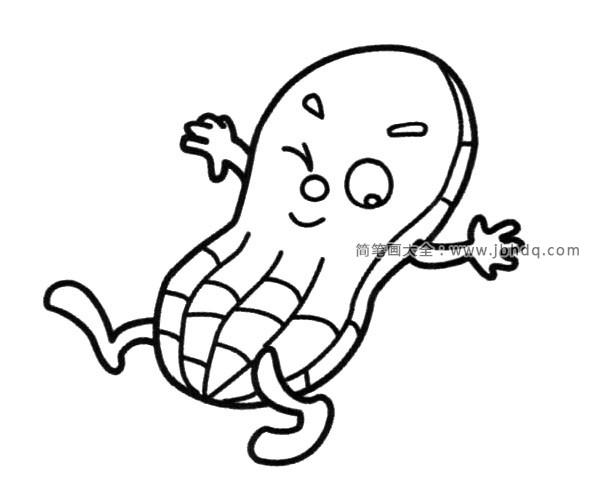 卡通花生简笔画图片