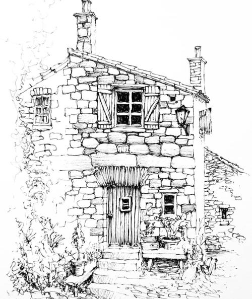 建筑速写 针管笔手绘建筑 建筑素材 线描画_建筑_速写